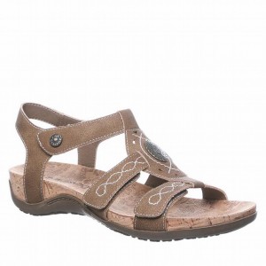 Brown Bearpaw Ridley Wide Women Sandals | PBY535BS