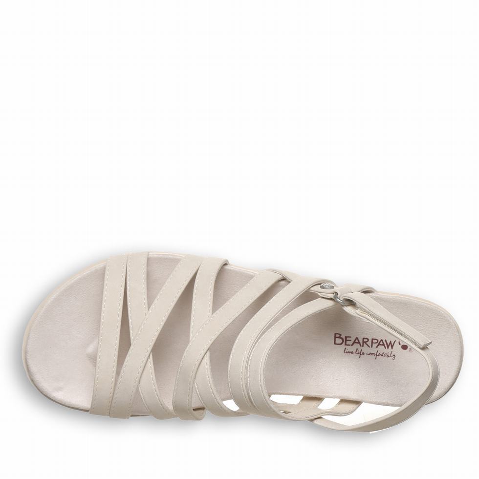 Beige Bearpaw Crete Women Sandals | SQW5441XH