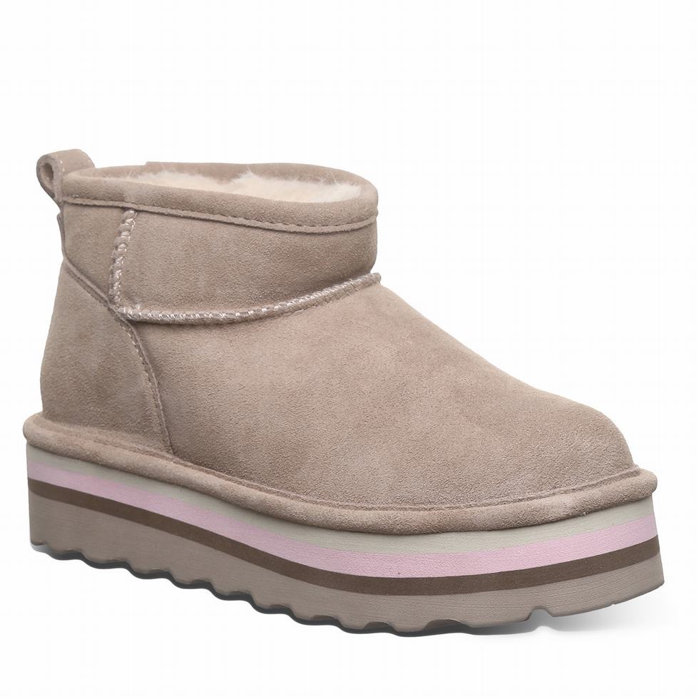 Beige Bearpaw Retro Shorty Women Platform Boots | EKS7887VV