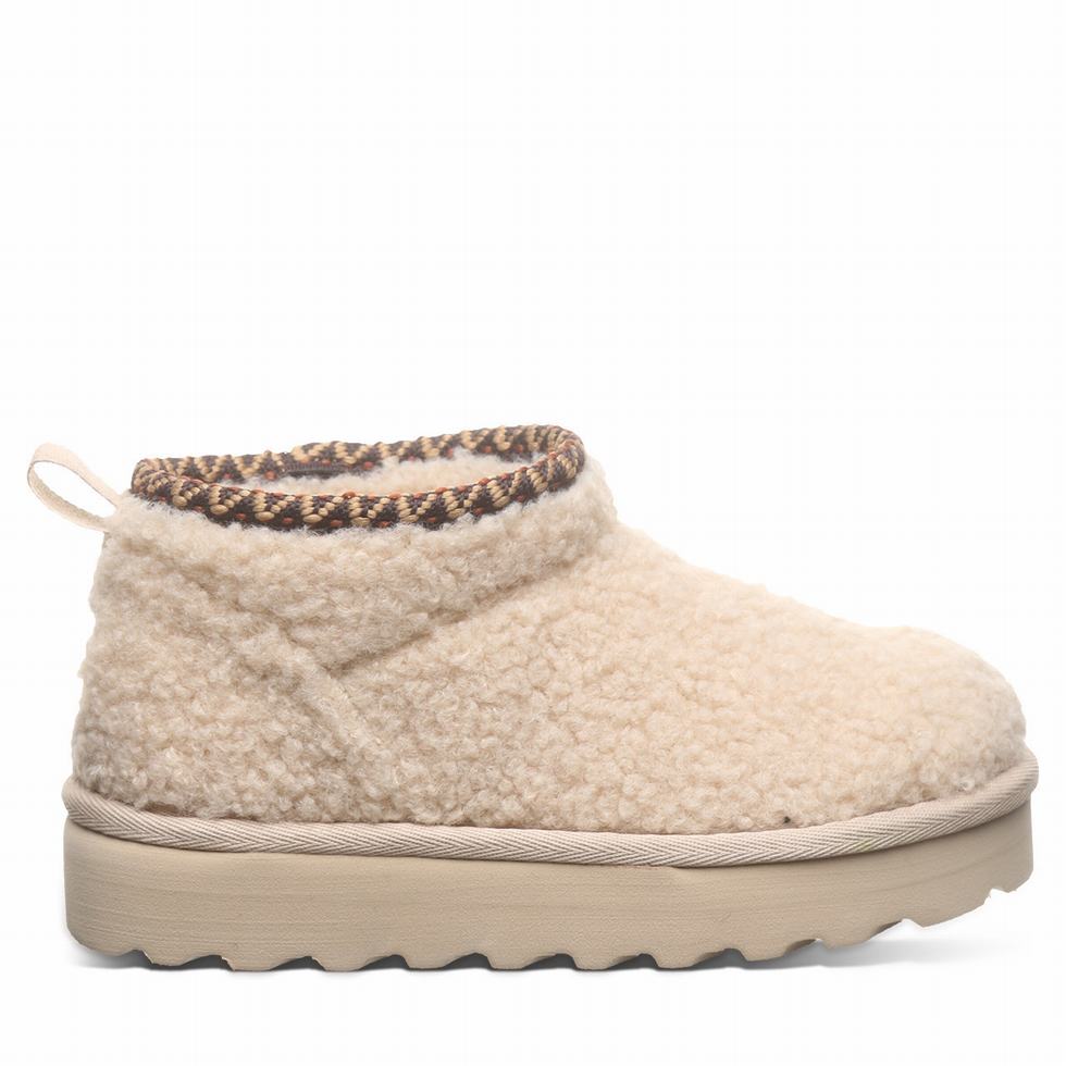 Beige Bearpaw Snuggle Daphne Deco Youth Kids' Boots | PIC1021WL