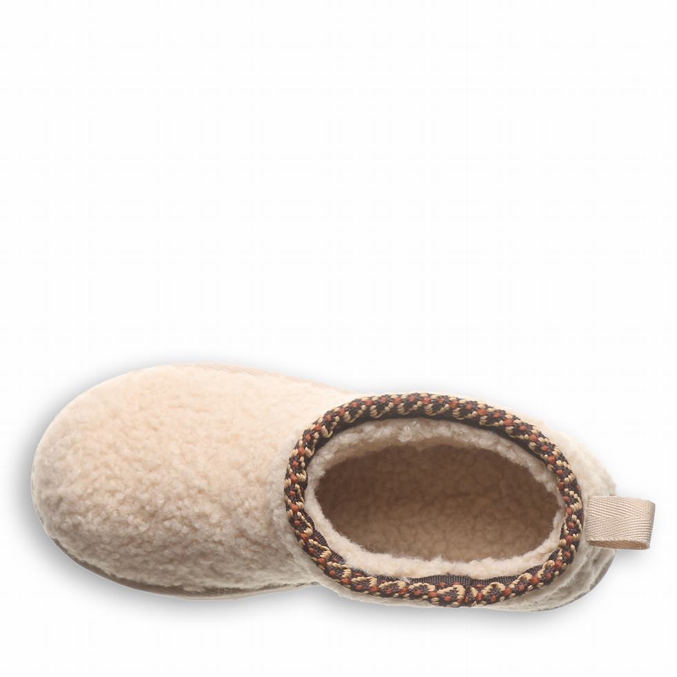 Beige Bearpaw Snuggle Daphne Deco Youth Kids' Boots | PIC1021WL