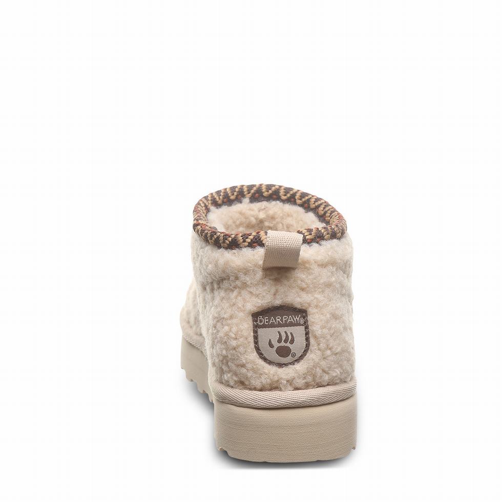 Beige Bearpaw Snuggle Daphne Deco Youth Kids' Boots | PIC1021WL