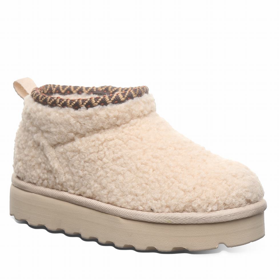 Beige Bearpaw Snuggle Daphne Deco Youth Kids\' Boots | PIC1021WL