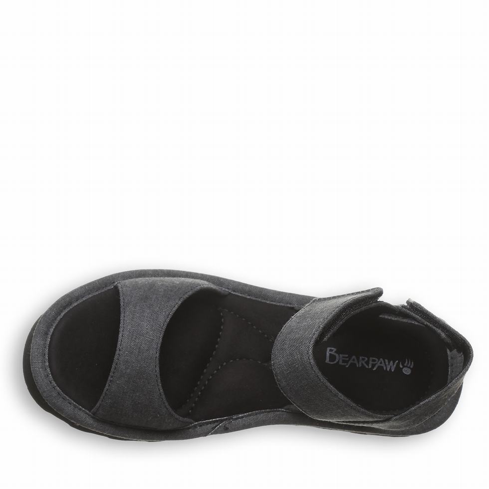 Black Bearpaw Crest Women Sandals | GLL6115YN