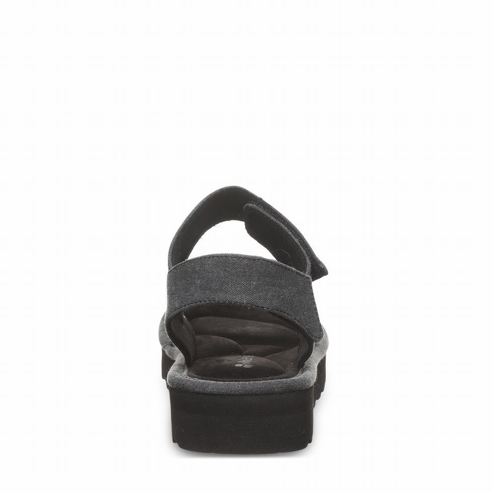 Black Bearpaw Crest Women Sandals | GLL6115YN