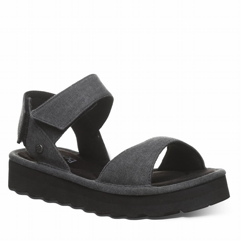 Black Bearpaw Crest Women Sandals | GLL6115YN