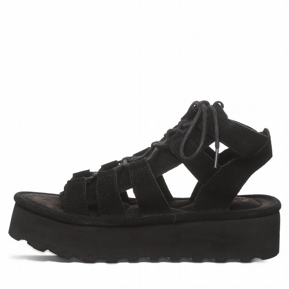 Black Bearpaw Elevation Women Sandals | ABL7136DR