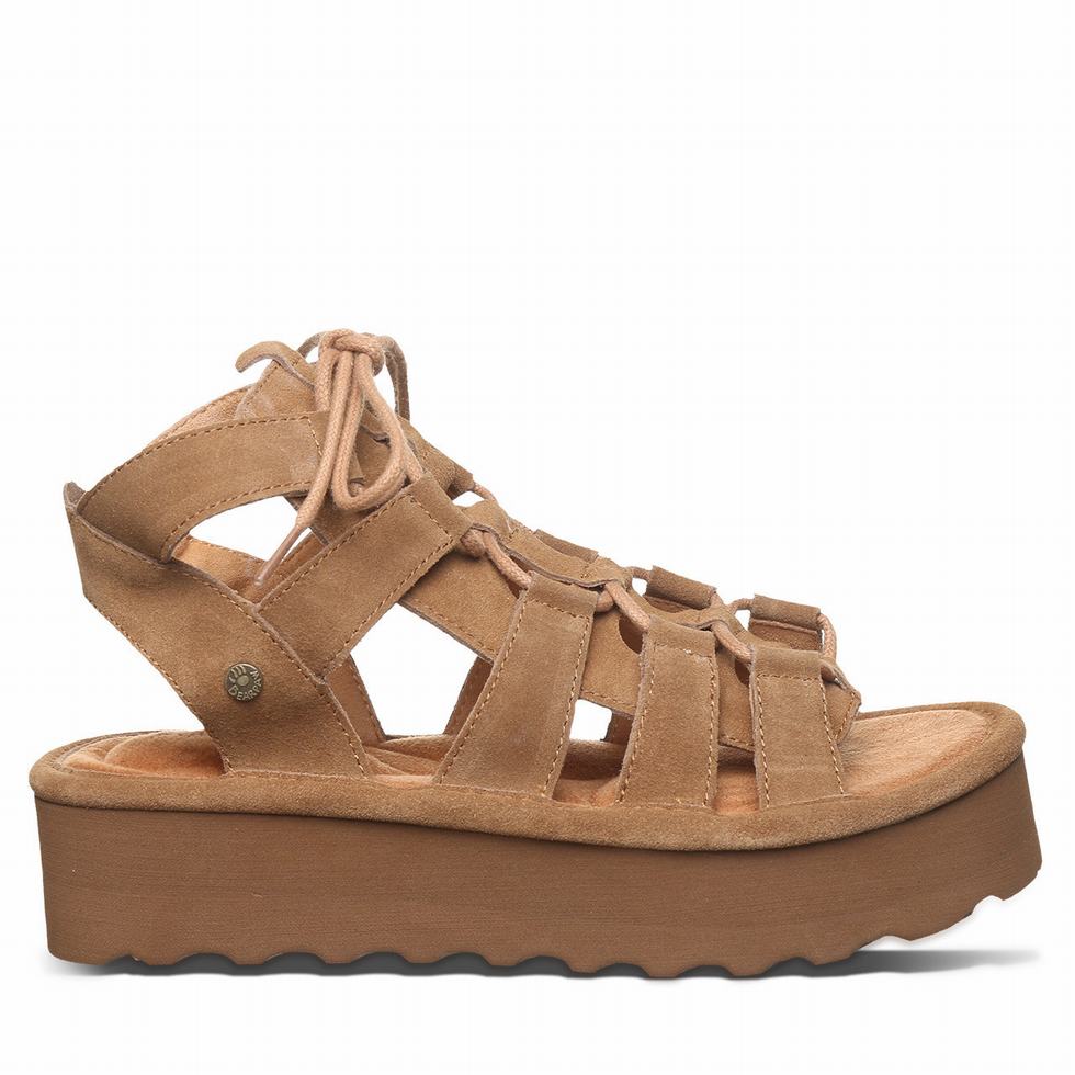 Brown Bearpaw Elevation Women Sandals | GNM5276OS