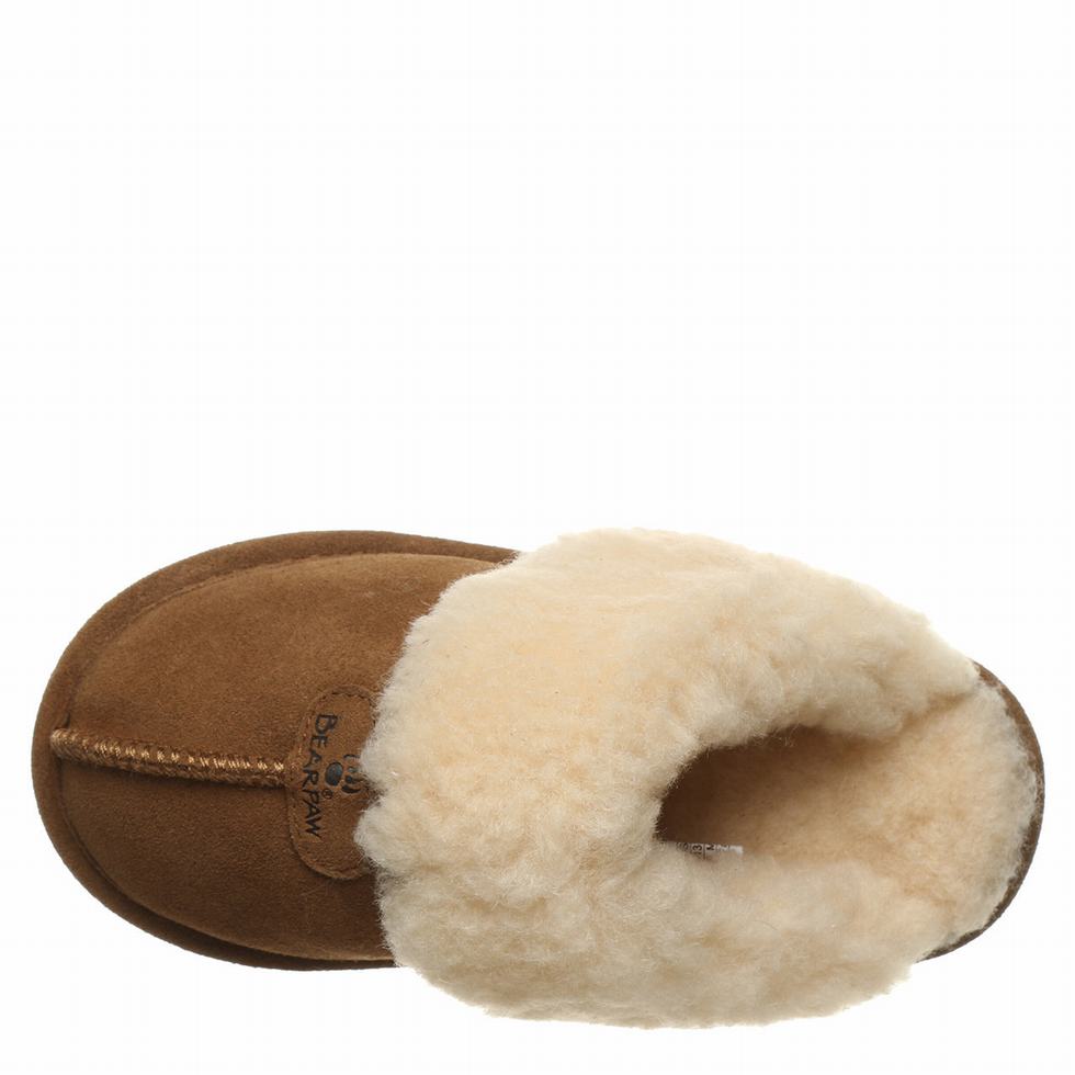 Brown Bearpaw Loki Youth Kids' Slippers | TNJ3898NI