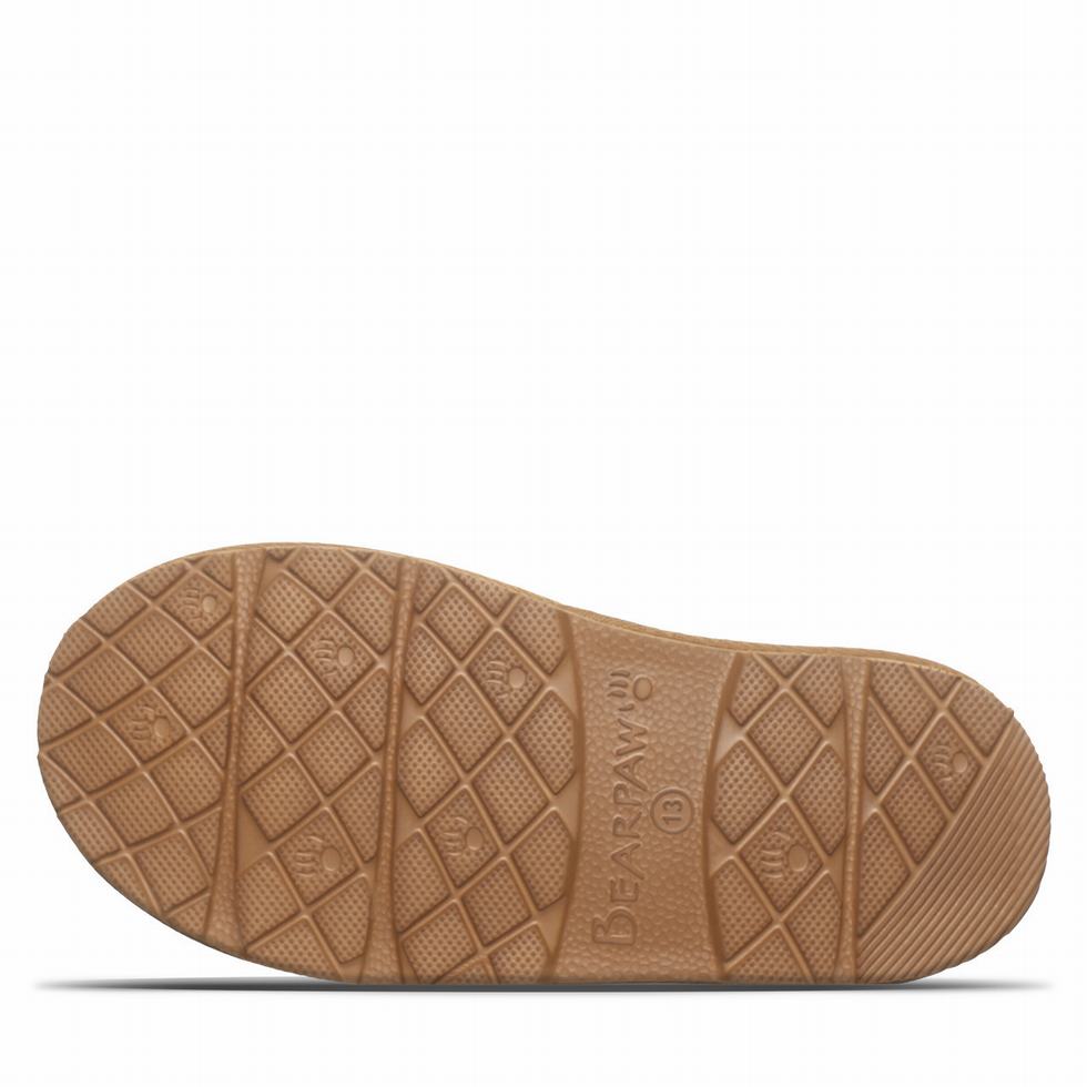 Brown Bearpaw Tabitha Youth Kids' Slippers | MXH520VH