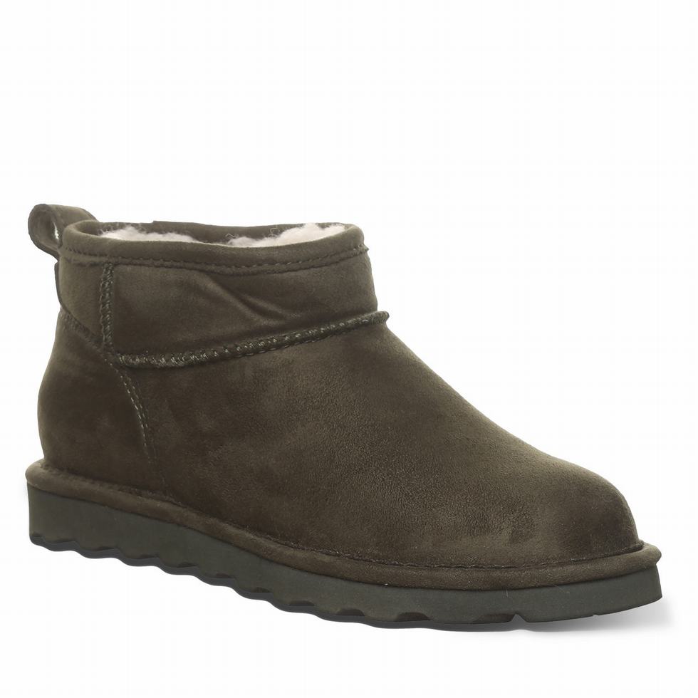 Green Bearpaw Shorty Vegan Women Boots | VVE3525OQ