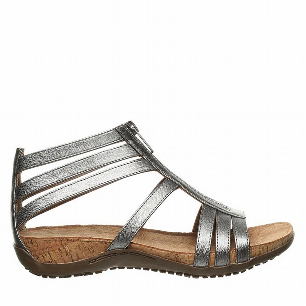 Grey Bearpaw Layla Wide Women Sandals | WJW9729HK